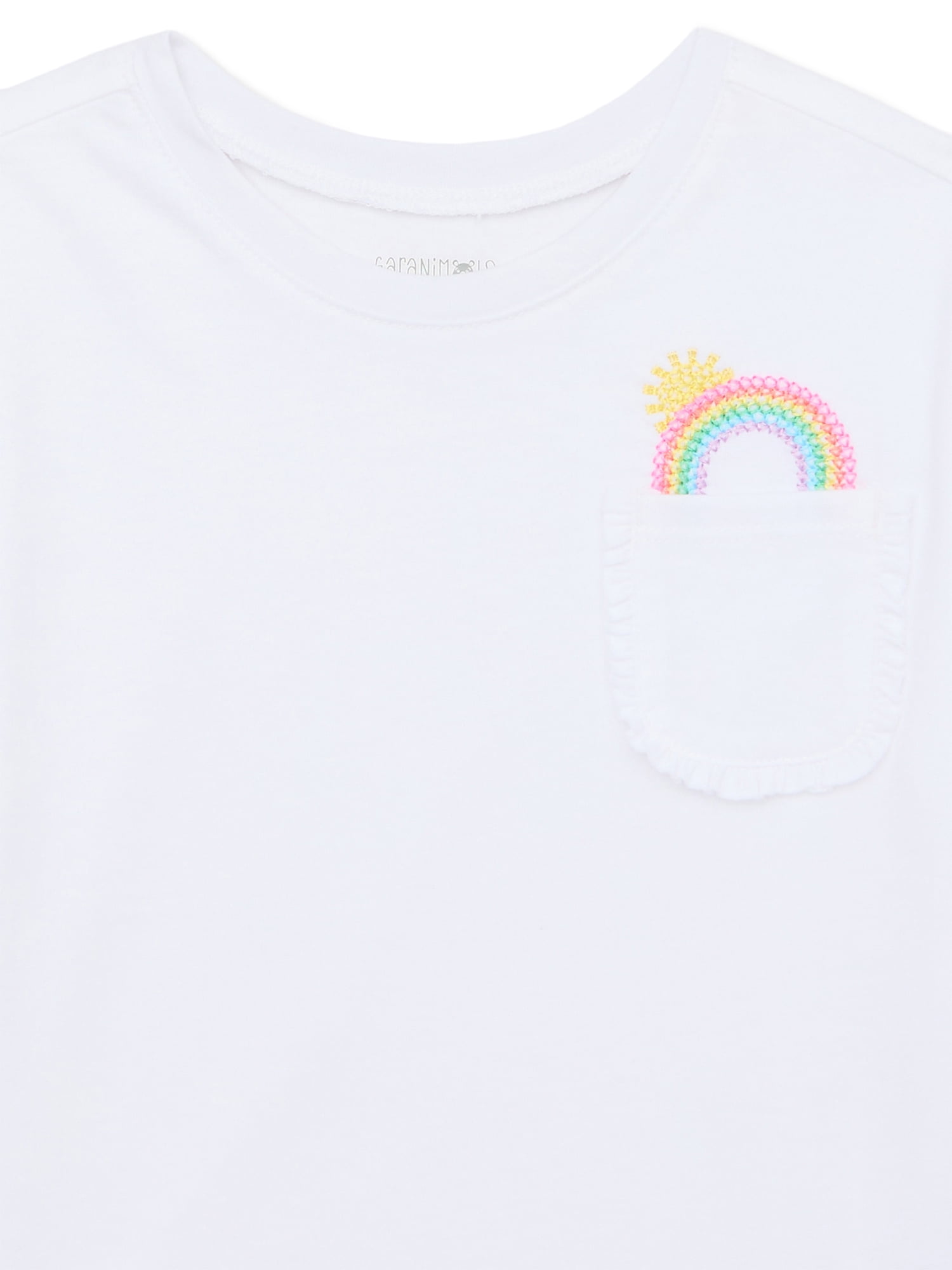 Garanimals Toddler Girl Short Sleeve T-Shirt with Ruffle Pocket, Sizes 18M-5T