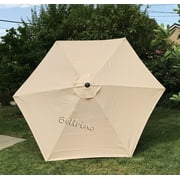 BELLRINO Decor Replacement Strong & Thick Umbrella Canopy for 7.5 ft 6 Ribs (Canopy Only) - LIGHT COFFEE
