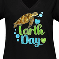thumbnail image 4 of Inktastic Earth Day Sea Turtle and Hearts Women's Plus Size V-Neck T-Shirt, 4 of 5