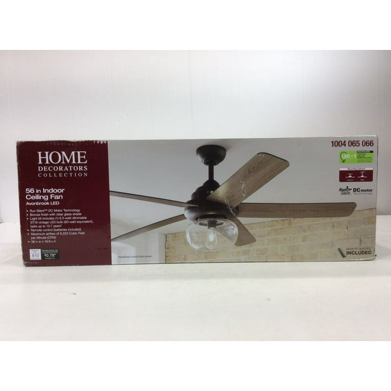 Home Decorators Collection Avonbrook 56 In Led Bronze Ceiling Fan With Light Kit And Remote Control New Open Box Com - Home Decorators Collection Light Kit