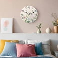thumbnail image 3 of Wall Clock Wildflowers Clocks PVC Silent Non-Ticking Battery Operated Decorative Floral Herbs Fields Linen Round Clock for Home Living Room Kitchen Bedroom Office School Wall Decor 10 Inch, 3 of 9