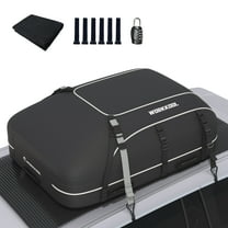 WORKKOOL 15 cu ft Waterproof Roof Bag with Anti-Slip Mat & Lock - Universal Car Top Storage for SUV/Estates - Foldable Cargo Carrier (44"x34"x17")