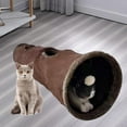 thumbnail image 6 of Funny Cat Tunnel Interactive Tube Toys Foldable Pet Dogs W/ Hanging Play Ball Tent Cave Hiding for Small Animals, Kitten, Puppy, Rabbit Supplies L 30x130cm, 6 of 9