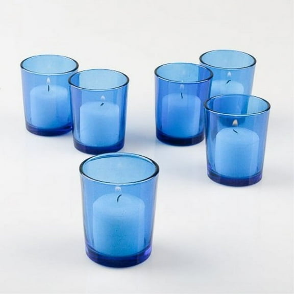 Eastland Blue Colored Glass Votive Candle Holders, Set of 12