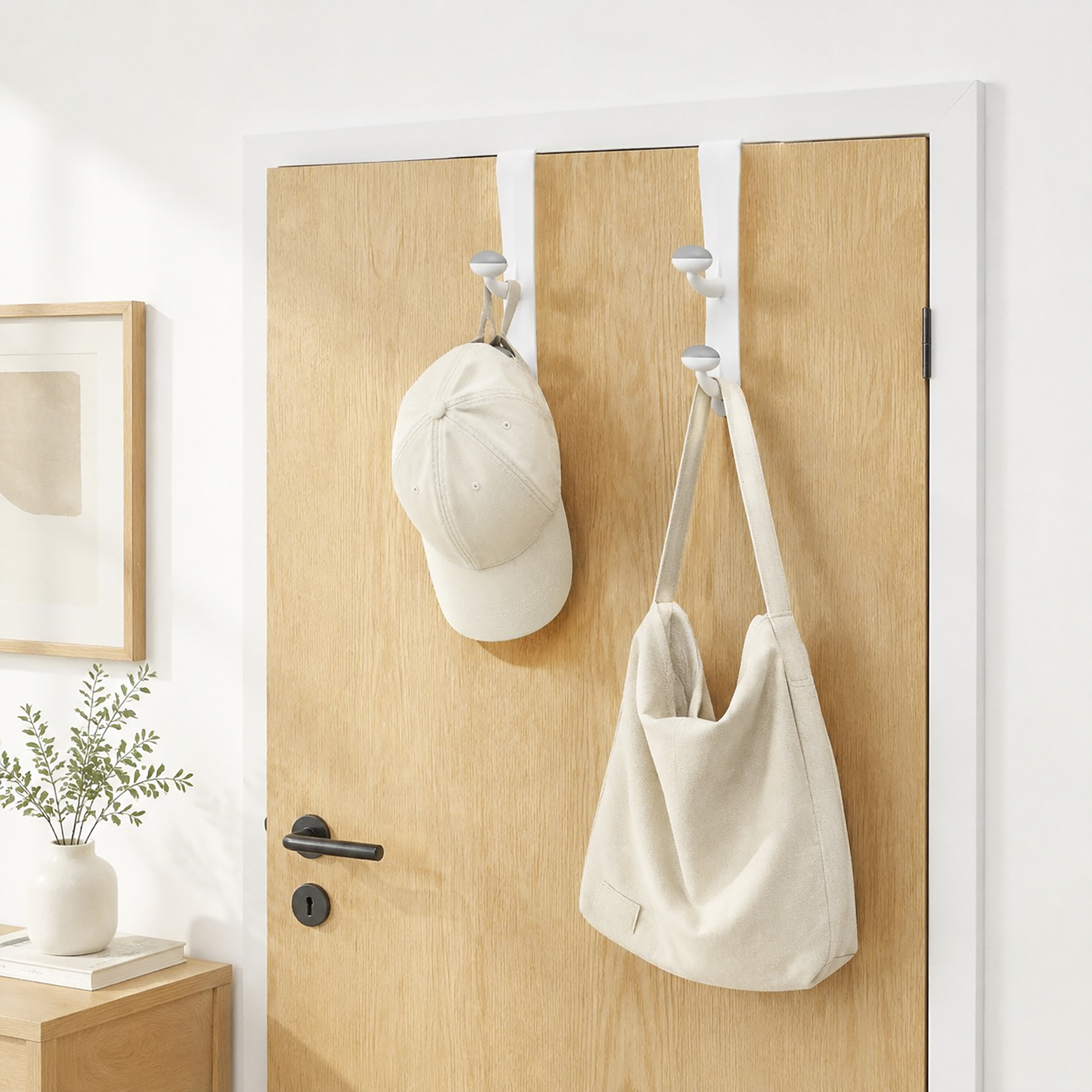 Mainstays Over-the-Door Non-Slip Hooks, 2-Pack, White photo 6