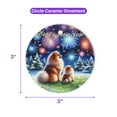 thumbnail image 5 of Happy New Year Pomeranian Family Cheer Winter Midnight Firework Ceramic Round Ornament Pom Dog Lover Gifts Home Tree Decor - 02025, 5 of 5