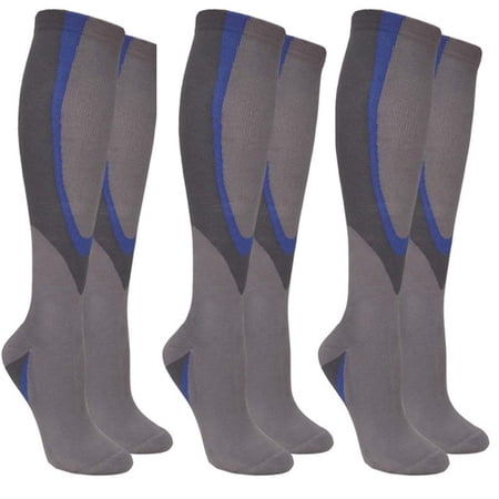 3 Pairs Compression Socks Foot Calf Support Men Women Sports Fitness S/M - L/XL