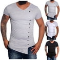 thumbnail image 4 of Xixinqiwan Men's Henley Shirts Short Sleeve Muscle Fit Shirts Vintage Casual Side Button Down V Neck T-Shirts for Men, 4 of 6