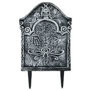 Plastic Tombstone Yard Stake Outdoor Decor, Black & Silver, 15.5", Halloween by Way To Celebrate