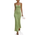 thumbnail image 2 of FDGIU Women's 2026 Summer Spaghetti Strap Scoop Neck Maxi Dress, Ribbed Knit Bodycon Sleeveless Long Casual Sundress for Daily Vacation Streetwear, 2 of 7