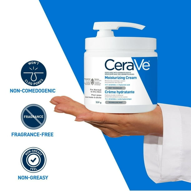 CeraVe Moisturizing Cream, Rich Face and Body Cream with Ceramides