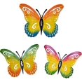 thumbnail image 1 of 3 piezas de decoración de pared de mariposa de metal, arte de pared de metal, escultura de mariposa de jardín, adornos colgantes para exteriores, 1 of 5