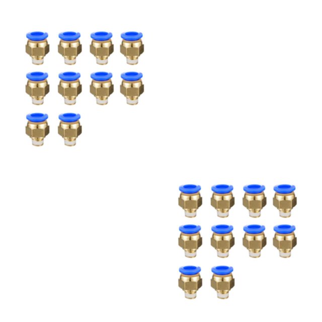 Eigraketly Conector de manguera neumática portátil para el hogar, 10 piezas, conectores de latón de repuesto, accesorios de fijación, PC10-01 PC10-01 2Conjunto