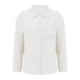 thumbnail image 5 of Gauze Tops for Women Long Sleeve Button Down Lapel Collar Business Casual Dress Shirt Spring Work Blouses, 5 of 6