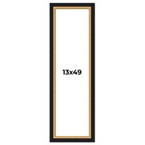13x49 Frame Gold Real Wood Picture Frame Width 2.25 Inches | Interior Frame Depth 0.5 Inches |