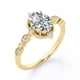 thumbnail image 4 of Anillo de compromiso JeenMata de 1,5 quilates con bisel de filigrana vintage, forma ovalada, moissanita y 5 piedras milgrain, chapado en oro amarillo, 4 of 6