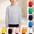 thumbnail image 6 of Ulanda Girls Long Sleeve T Shirts Toddler Kids Basic Crew Neck Tees Cotton Layering Tops (Green, 6-7 Years), 6 of 9