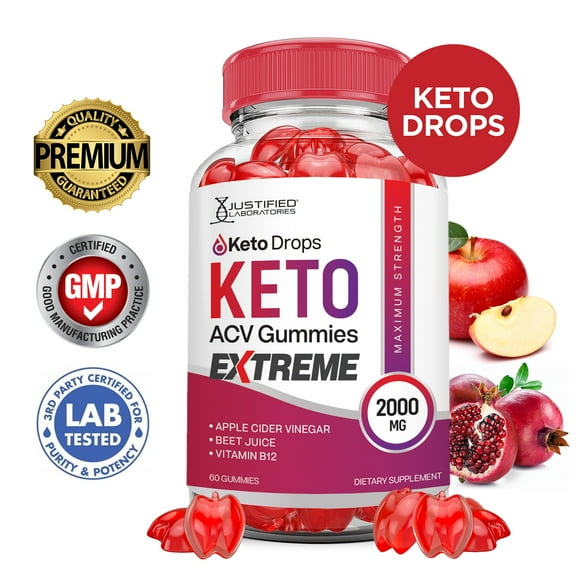 Keto Drops Keto Extreme ACV Gummies 2000mg Dietary Supplement 60 Gummys