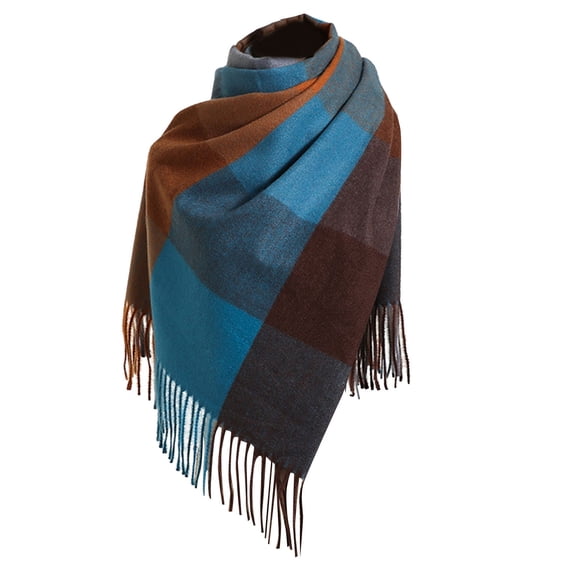 Scarf for women Classic Colorblock Plaid Large Blanket Wrap Shawl Autumn Winter Scarf