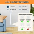 thumbnail image 3 of 2 Pack 180° Rotating Protector Power Strip with USB-A/USB-C Convertible Electrical Outlet Extender Stick with 2 AC Outlets Wall Plug Adapter - Ideal for Behind Couch, Desk, Bed, Office - No Drill, 3 of 6