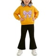 thumbnail image 2 of Eltusu Girls Outfit Sets, Fare Leg Collared Long Sleeve Sweatshirts&Sweatpants Sets Yellow Size 2-3 T, 2 of 6