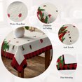 thumbnail image 5 of Christmas Cardinal Table Cloth Waterproof Tablecloths, Winter Xmas Poinsettia Holly on Linen Tablecloth Dining Table Cover for Kitchen Party Tabletop Outdoor, Rectangle Tablecloth 60x102 Inch, 5 of 9
