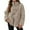 Coffee, variant on Women's Solid High Neck Jacket Warm Winter Coat Soft Outerwear For Autumn Cold Weather Casual Style