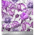 thumbnail image 1 of Soimoi Cotton Voile Fabric Leaves & Rose Flower Print Fabric by Yard 56 Inch Wide, 1 of 1