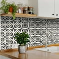 thumbnail image 3 of Mi Alma Black Beige Floral Peel & Stick Tiles - Vinyl Backsplash 8x8, 3 of 10