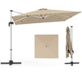 thumbnail image 1 of Costway 10 FT Patio Cantilever Umbrella Outdoor Aluminum Hanging Offset Umbrella w/ 360° Rotation Beige, 1 of 10