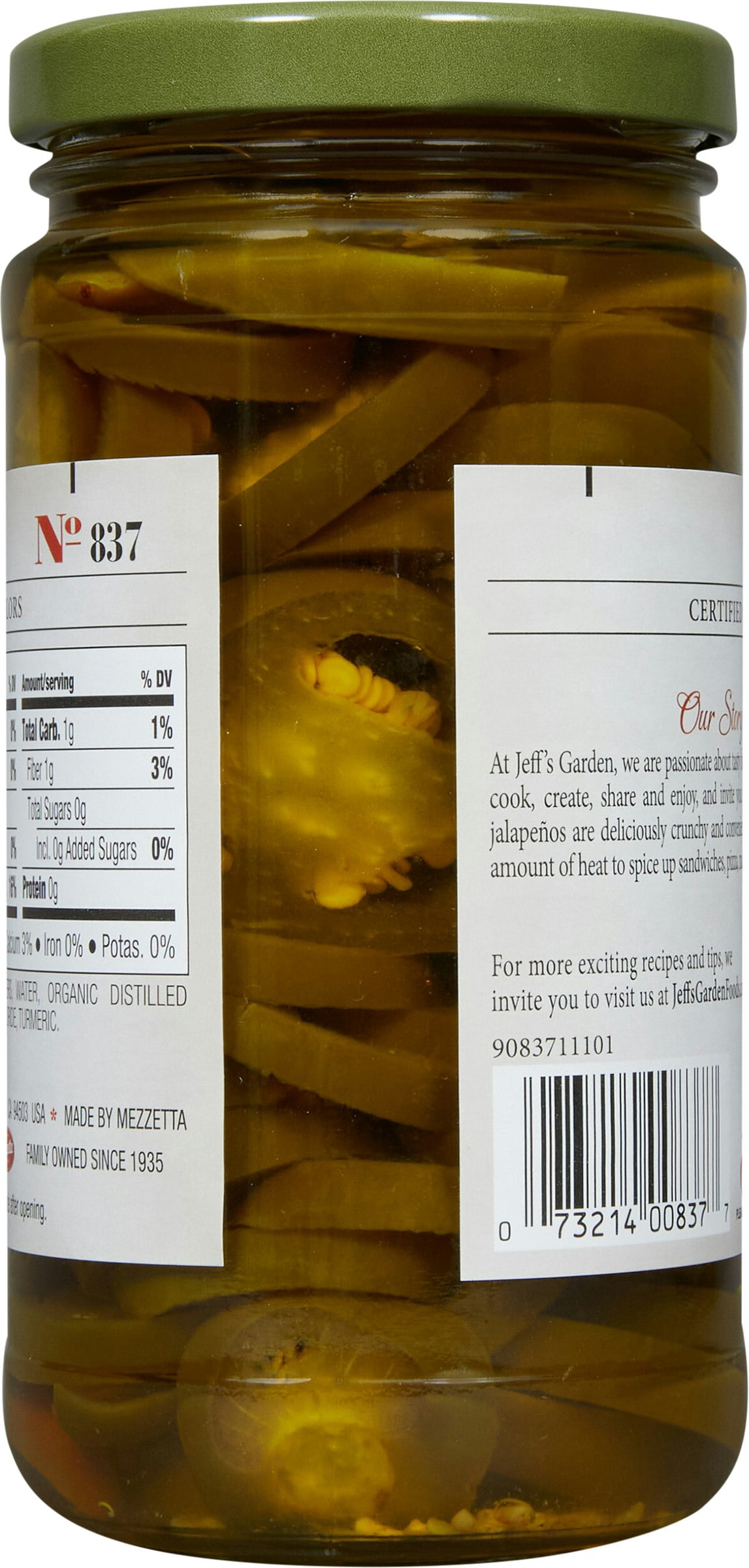 Jeff's Garden Peppers Jalapeno Hot Sliced 12 oz (Pack Of 6)