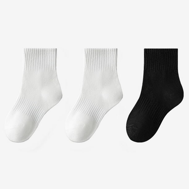 Kids' 3-Pack Cotton Mid-Calf Tube Socks for Boys and Girls - Soft, Sweat-Absorbing, Odor-Resistant Sports Socks for Daily Wear