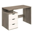 thumbnail image 3 of Lavish Home Computer Desk with Attached 3-Drawer File Cabinet (White), 3 of 8