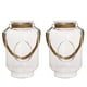 Efavormart 2 Pack 16.5" Clear Glass Vase Jar with Twine Rope Handle DIY Hanging Glass Terrariums ...
