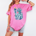 thumbnail image 4 of Preppy Statue Of Liberty Shirt, Bubble Gum 4th Of July Tee, Cute Patriotic Womens Unisex T-Shirt, 4 of 8