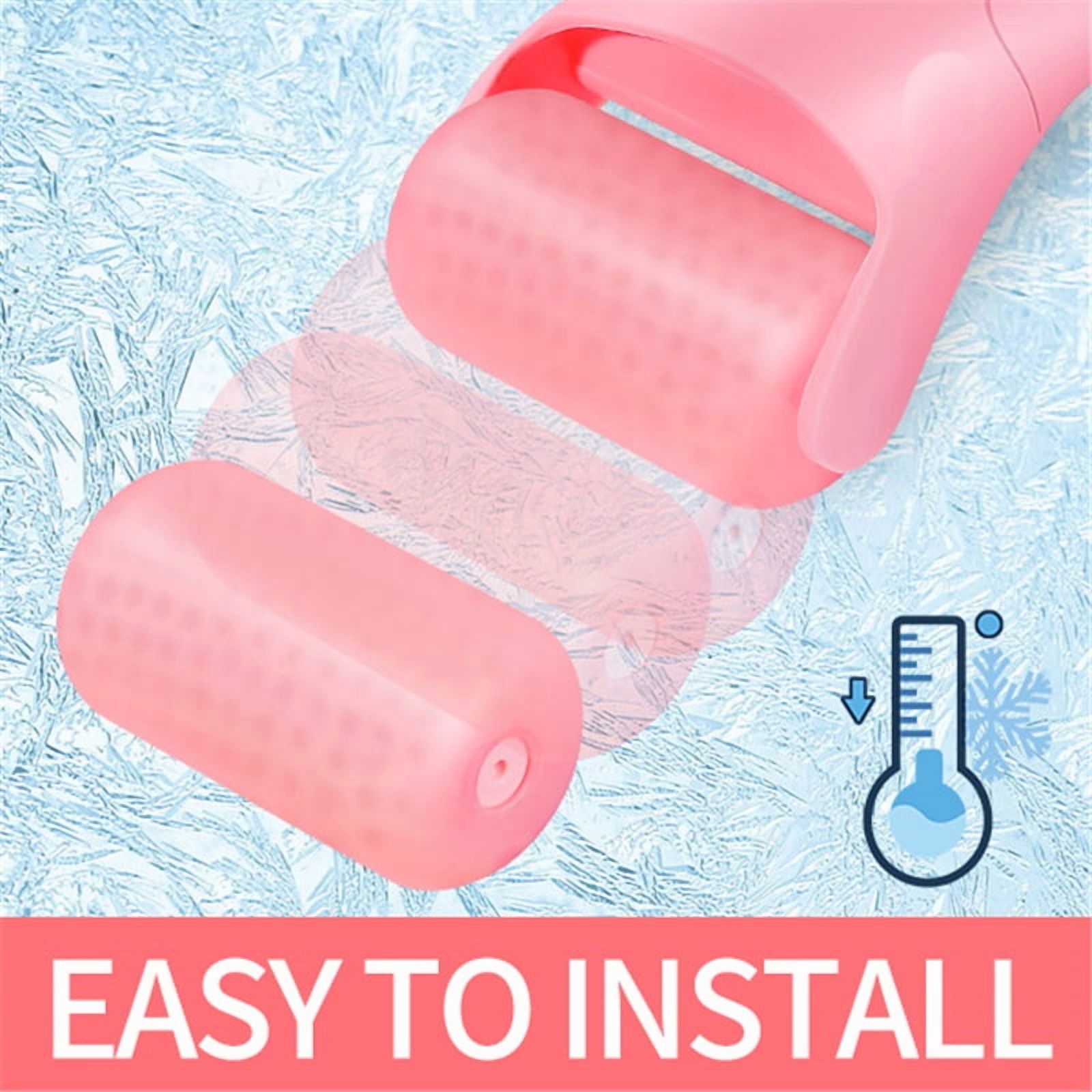 Ice Roller for Face & Eye, Puffiness, Migraine, Pain Relief and Minor Injury, Care Products 3pcs（pink,green,blue,18.5*8.5*4.2cm )