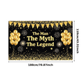 thumbnail image 4 of Golden Theme Birthday Banner Glitter Design The Man The Myth The Legend for Celebration Indoor Party Event, 4 of 7