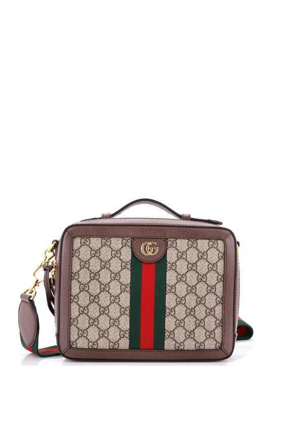 Pre-Owned Gucci Ophidia Zip Around Camera Bag GG Coated Canvas Small By Rebag