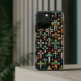 thumbnail image 3 of DistinctInk Hybrid (Acrylic / TPU) Clear Slim Fit Case for Apple iPhone 12 Pro (6.1" Screen) - "Bold Crosses: Vibrant Patterns of Faith", 3 of 8