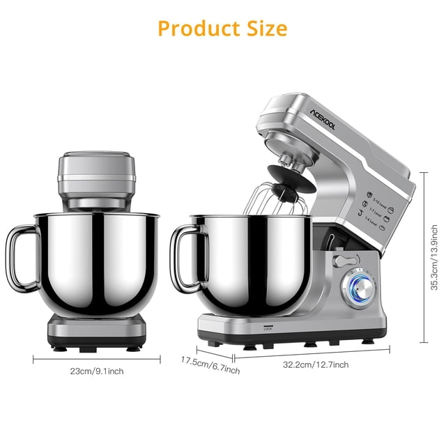 Kojooin 7.5 Quart Stand Mixer, 660W Tilt-Head Electric Kitchen Mixer with 10 Speeds, Dough Hook, Beater and Whisk