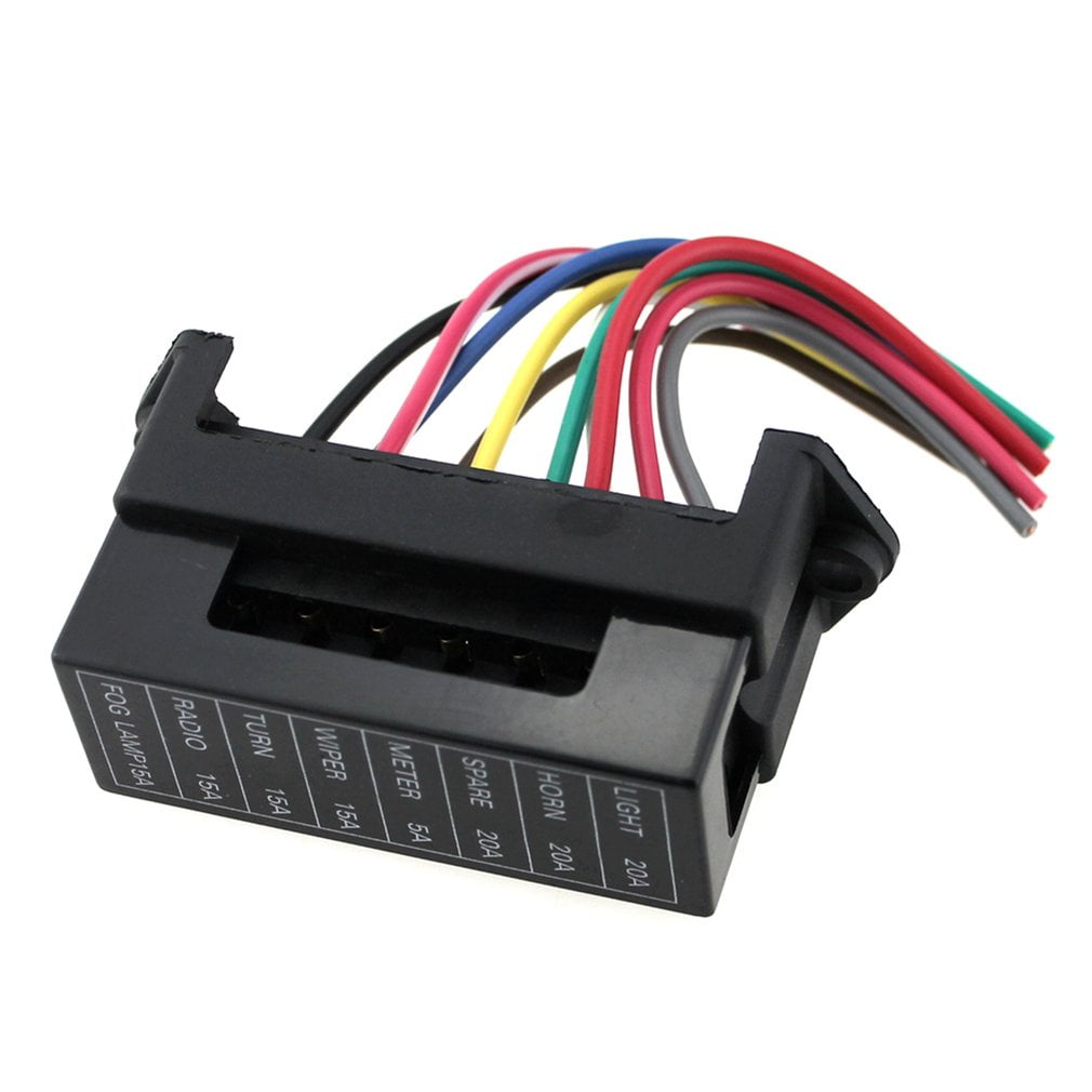 Eight Way Circuit Car Boat Bus Trailers ATC ATO Blade Fuse Box Block 2-Input Wire Automobile Electric Devices Block Holder