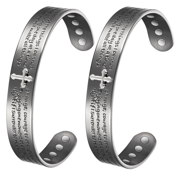 Wollet Magnetic Copper Bangles Bracelets for Women, Set of 2,