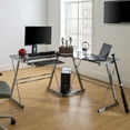 thumbnail image 1 of Manor Park Modern Glass Corner Computer Desk and Gaming Desk - Multiple Finishes, 1 of 7