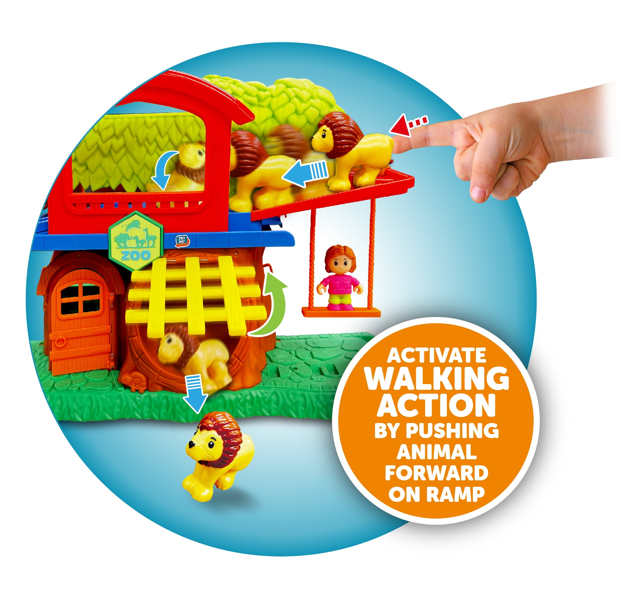 Kid Connection Animal Zoo Play Set with Lights and Sounds, 22 Pieces, Toddler Toys