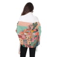 thumbnail image 4 of FORMRS Womens Scarf Winter Soft Long Big Warm Shawls Wrap Tassel Scarves, Cityscape Painting, 4 of 9