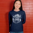 thumbnail image 4 of Bison Portrait Women's Long Sleeve T-shirt American Buffalo Head Western Wildlife Nature Majestic Bull Symbol of Strength, 4 of 7