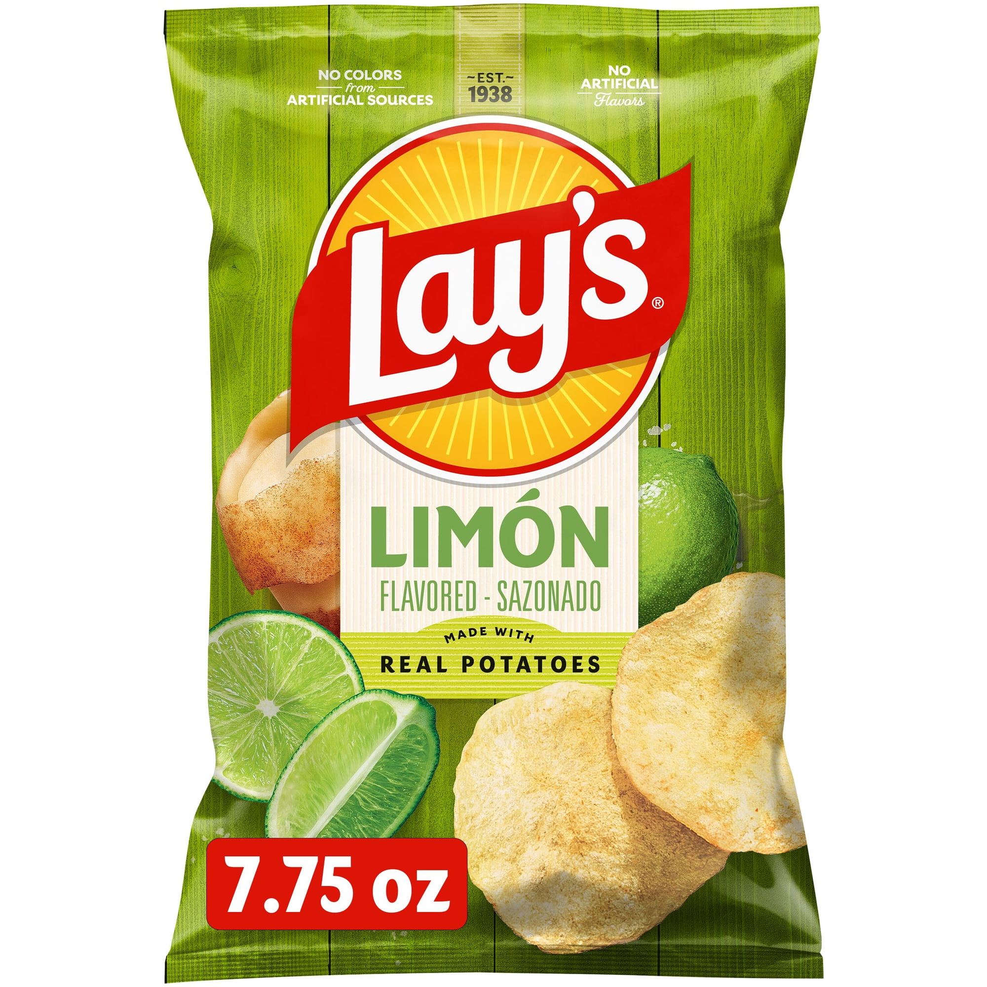 Lay's Potato Chips, Limon Flavor, 7.75 oz Bag