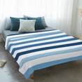thumbnail image 4 of Blue Ombre Striped Blanket Soft Cozy Warm Throw Blanket for Couch, Plush Fuzzy Flannel Fleece Blankets for Sofa, Modern Abstract Gradient Lines Art Bed Blankets Lightweight Gifts for Women, 40"x50", 4 of 9
