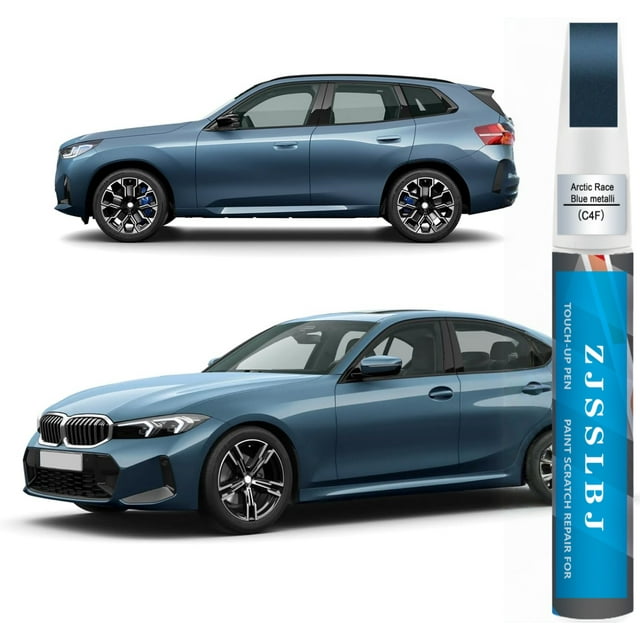Pintura de Retoque para Autos (Azul Metálico de Carreras Árticas (C4F)) para BMW, Kit de Reparación de Rayones de Pintura para Autos, Solución Rápida y Fácil de Reparar, Bolígrafo Removedor de Rayone
