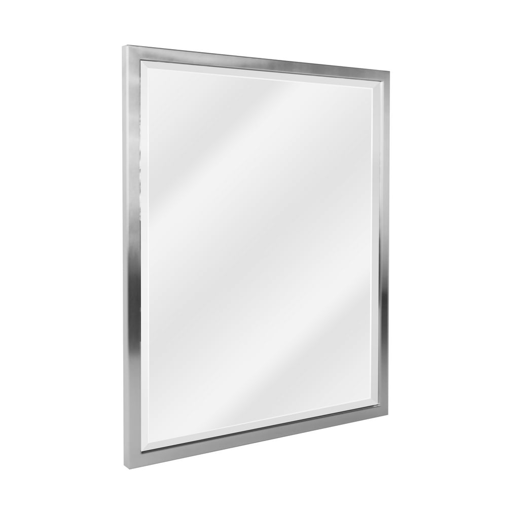 Head West Brushed Nickel Stainless Steel Rectangular Framed Beveled